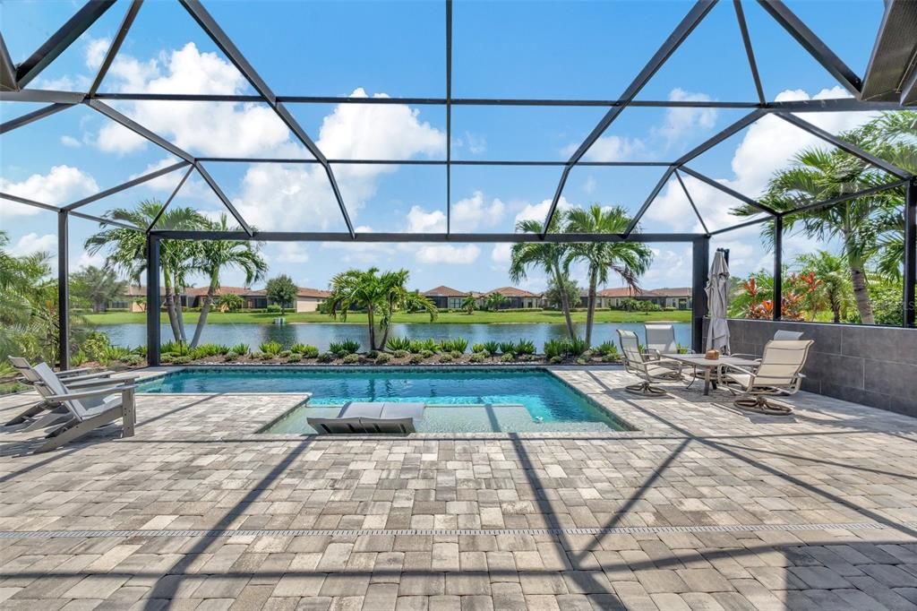 Spacious outdoor living & stunning pool area