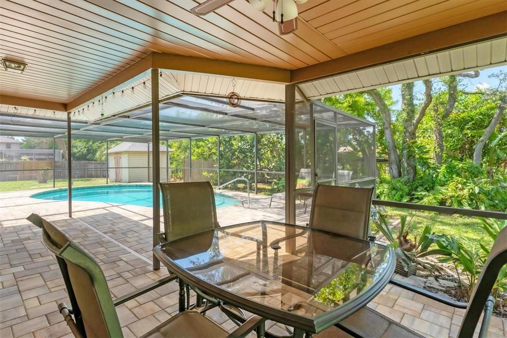 Covered space in the screen enclosed lanai