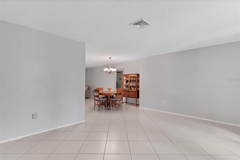 Living room looking into dining area