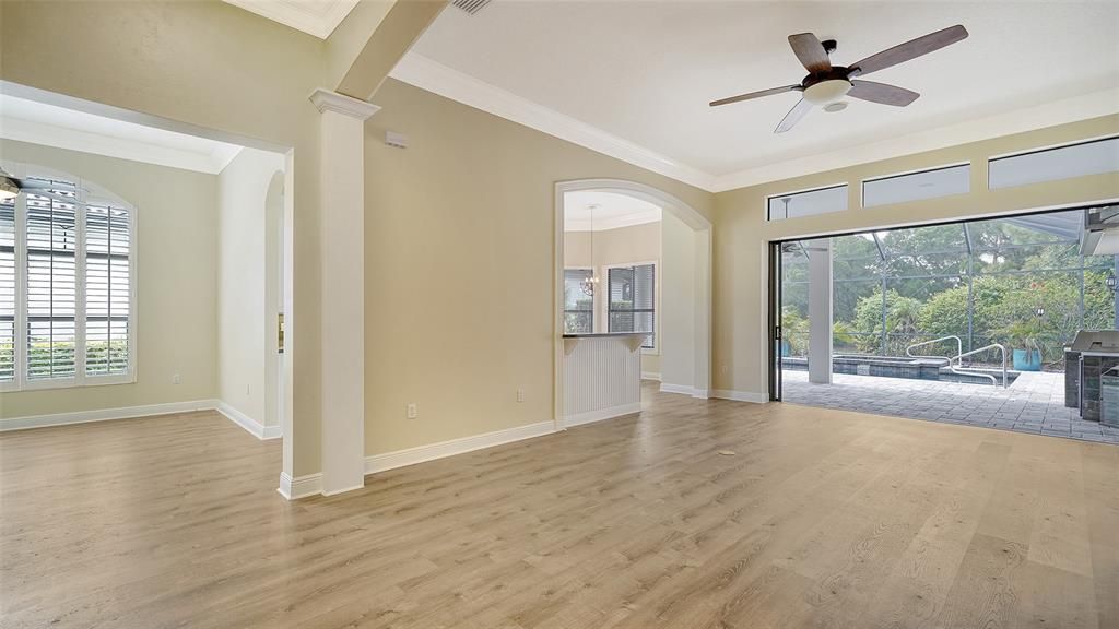 Living room and entry into dining room