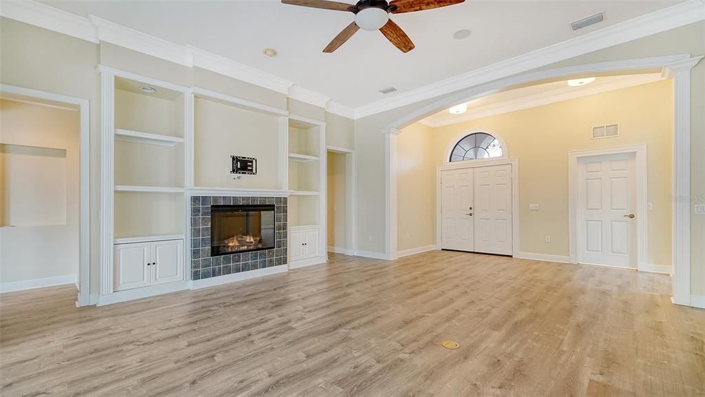 Living room with fireplace