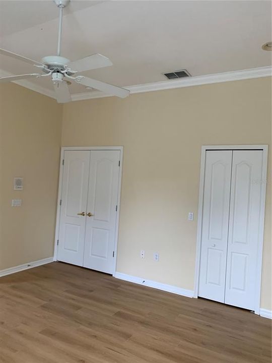 Master bedroom door and closet