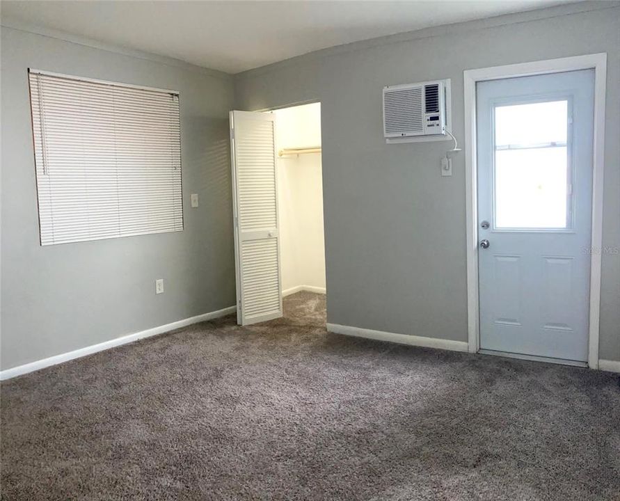 Doorway to the patio from office/study lets in good natural light.