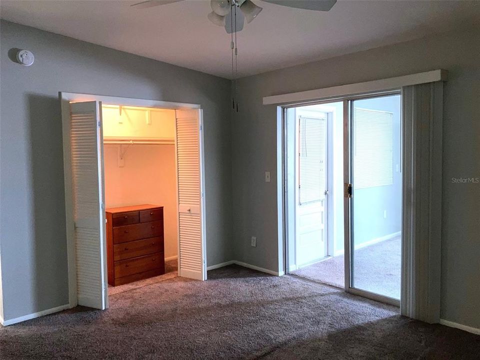 Sliding glass doors give option to open to study/office, or close off during the work day.  Good natural light streams through from the office.