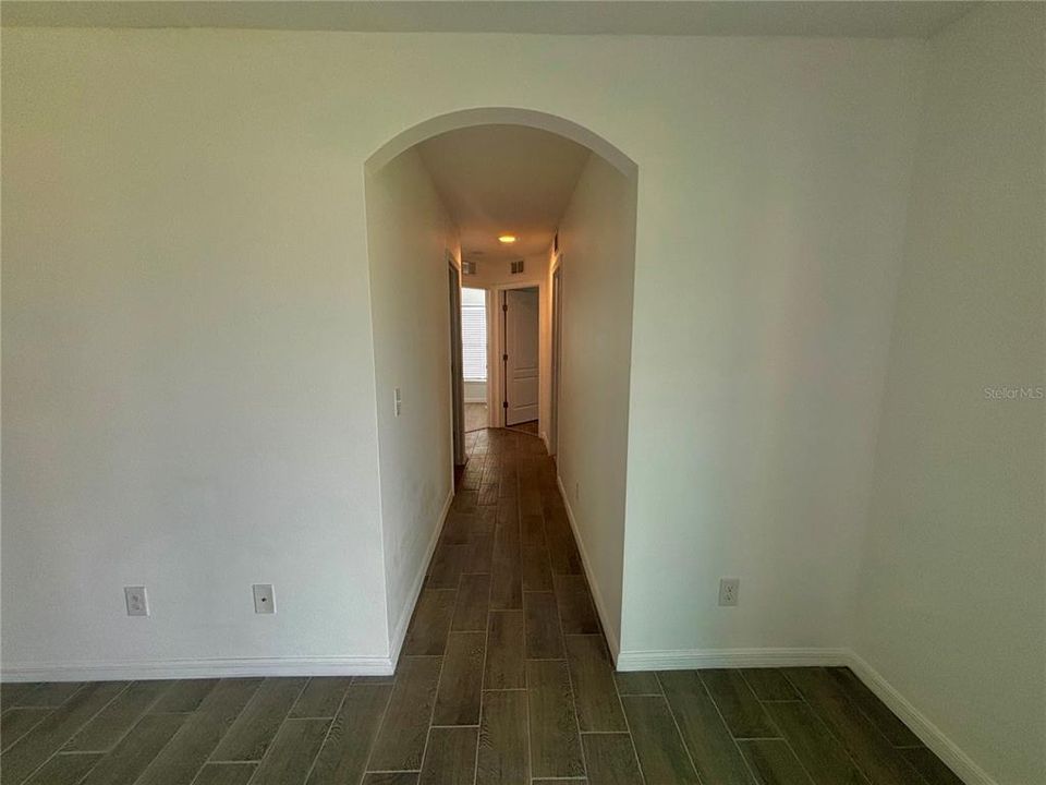 Hallway to the  bedrooms and 2nd bathroom