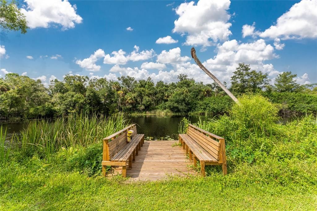 Community sitting area along Shell Creek