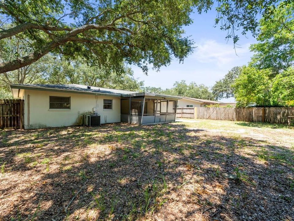 Beautiful fenced in backyard.