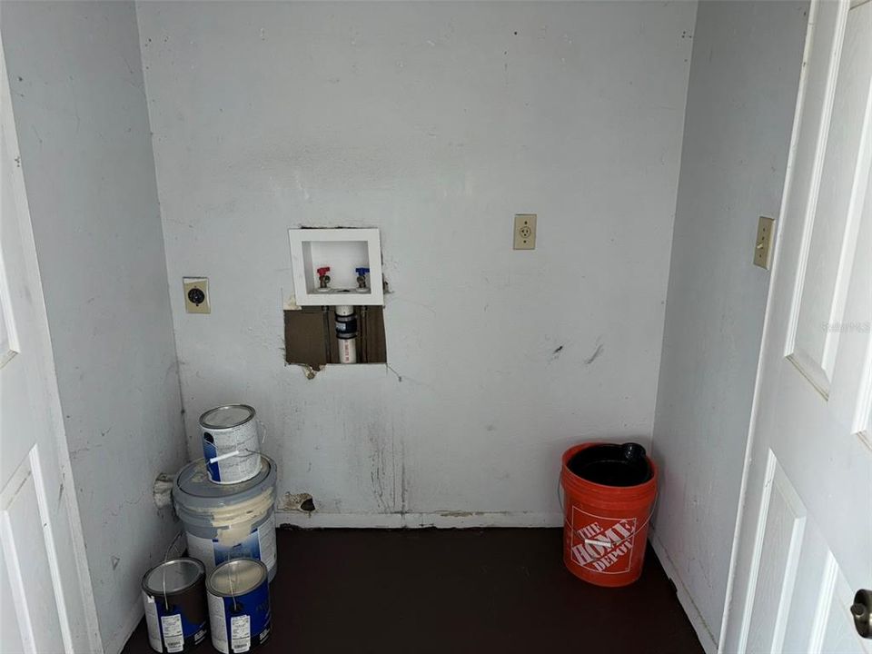 Laundry closet hook up on the patio