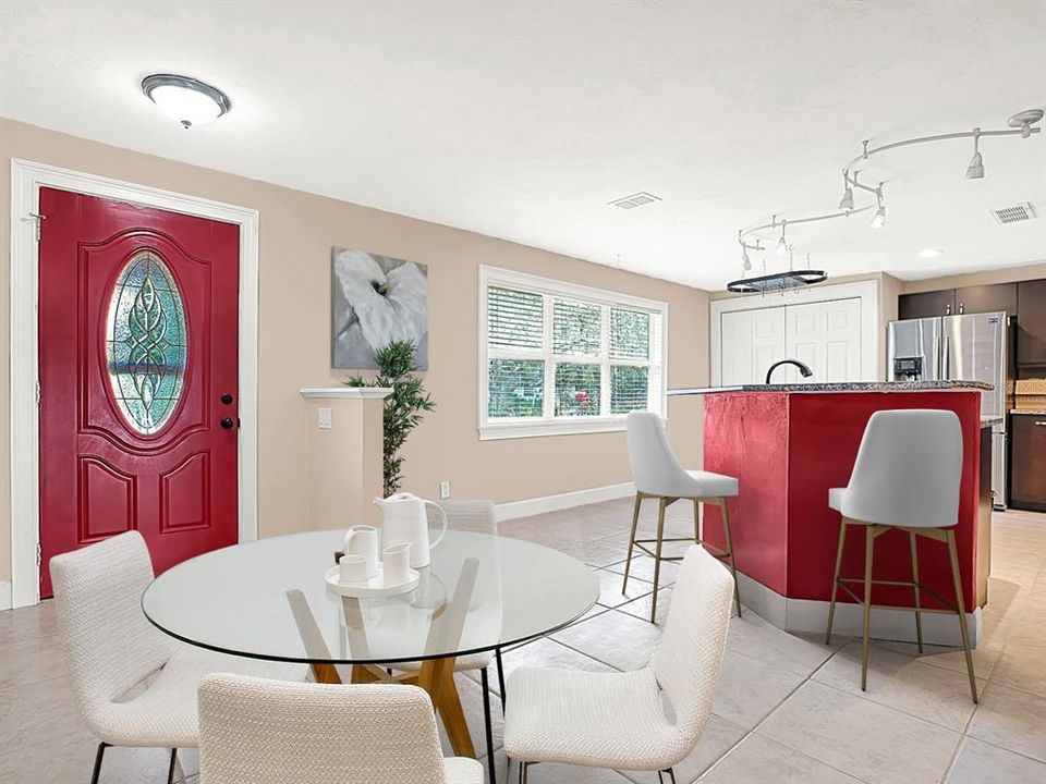 *Virtually Staged - Front Door with View of Oversized Kitchen