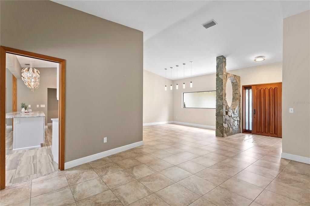 Main House - View from formal living room toward entry and dining room