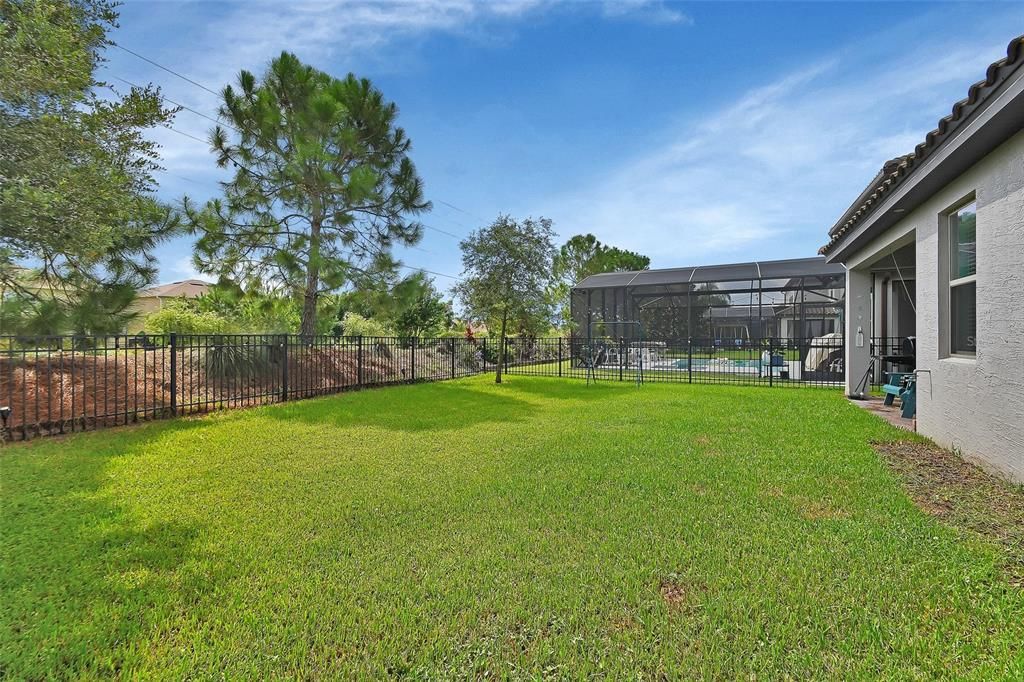 Spacious fenced in back yard.