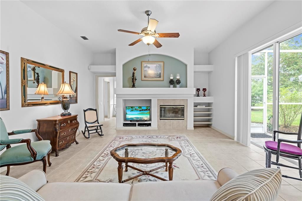 Family Room w/Wood Fireplace