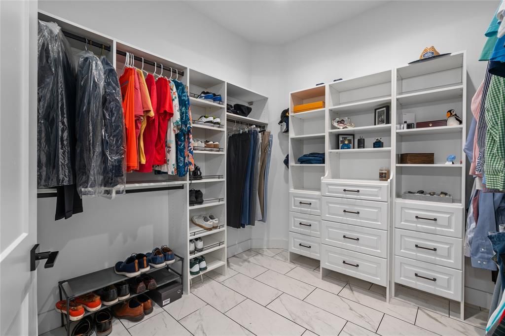 built in shelves as a custom closet