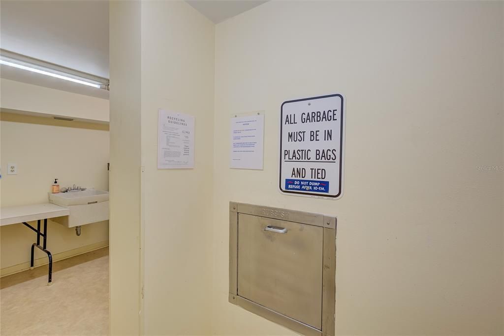 Convenient trash room on each floor