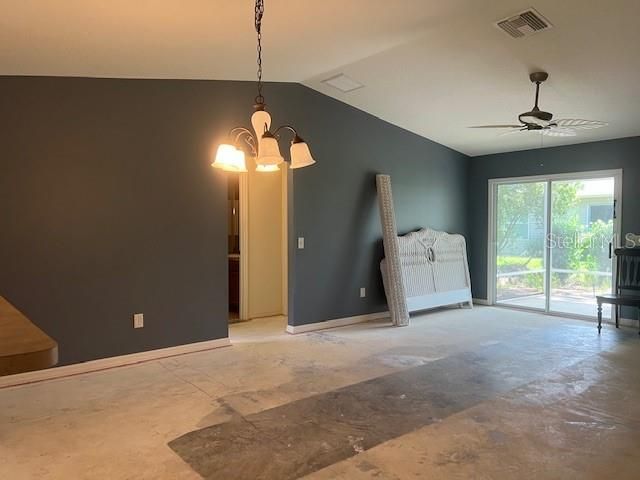 Dining/Living room - exposed concrete flooring