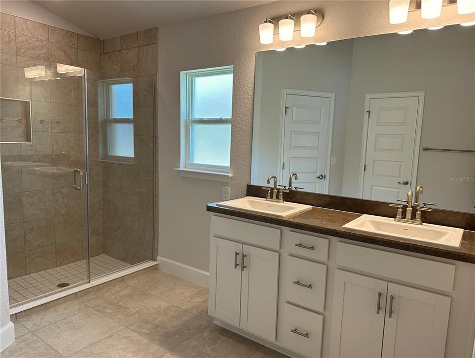 Master bathroom with double vanity