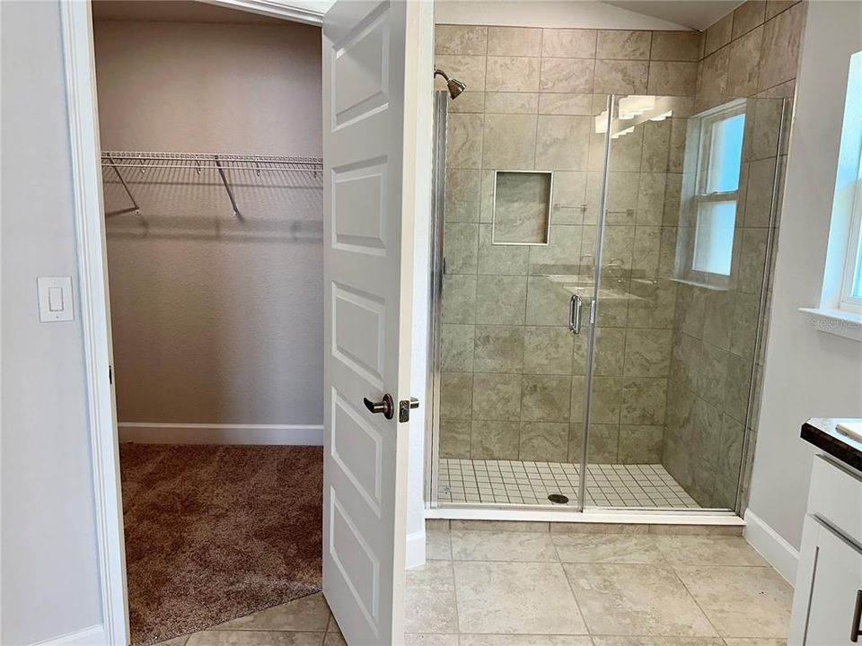 Walk-in closet and shower