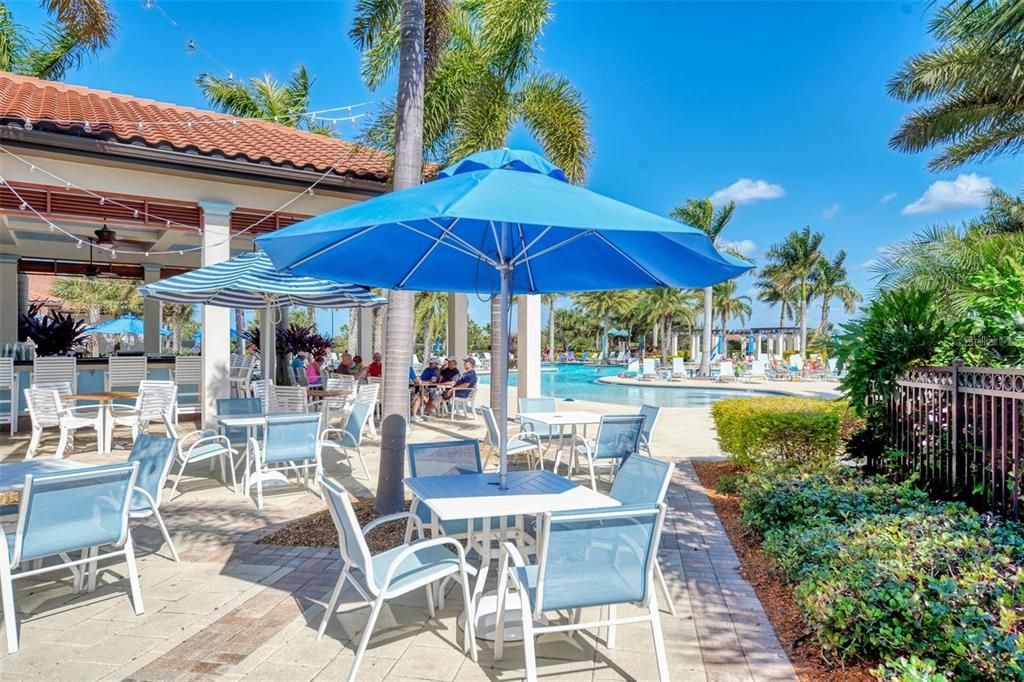 The tiki bar is great for casual dining by the pool