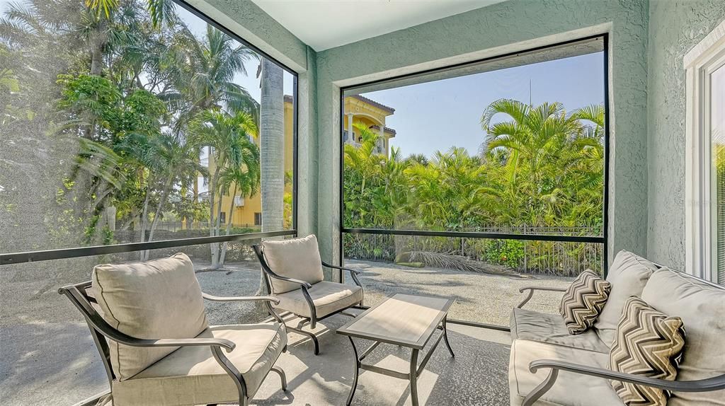 One of the screened porches.