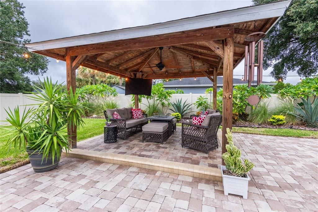 Gazebo with lights and TV hookup