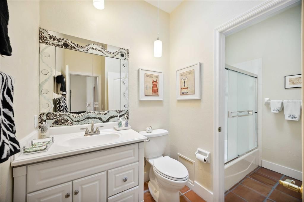 Guest bathroom with skylight