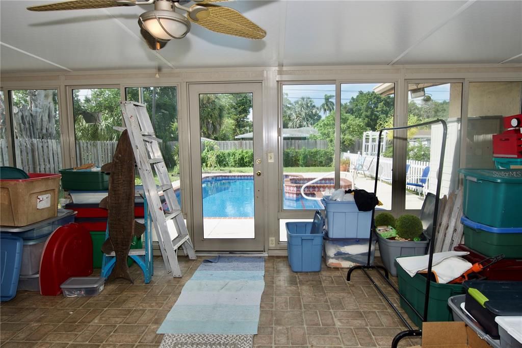 Walk out into your 24x14 Florida Room with glass windows and screens.