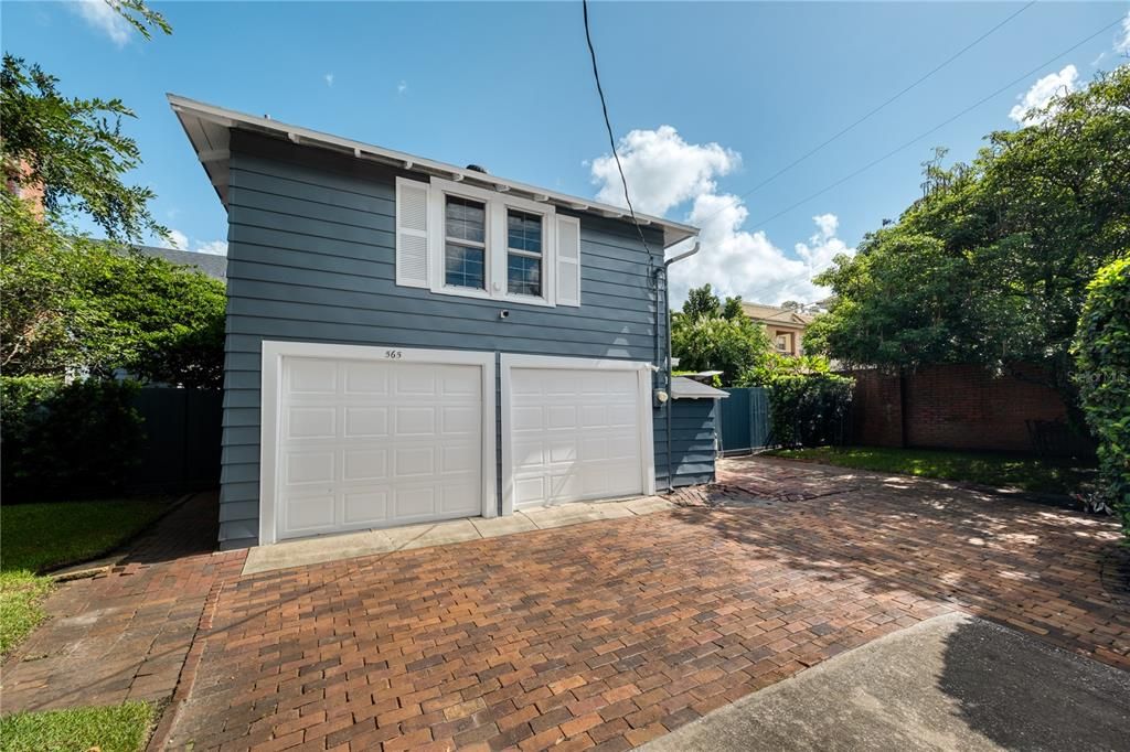 Detached 2-car, 2-story garage with upstairs apartment