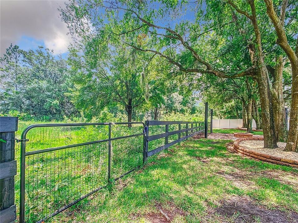 Gate leading to back field.