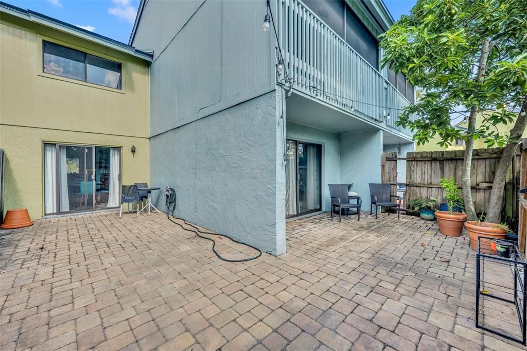 View of the rear porch and rear view of the condo