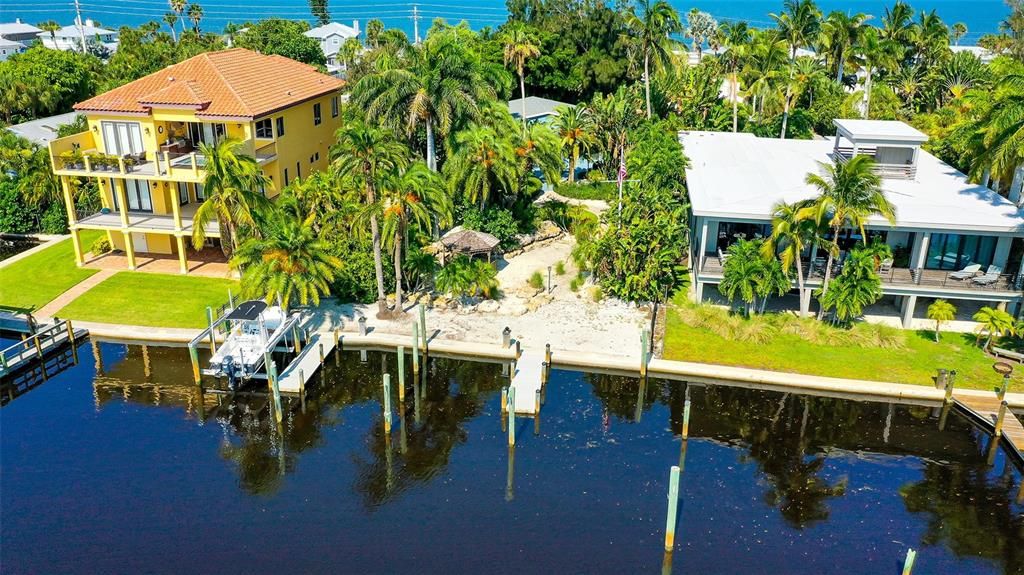 Aerial looking at lot from Intracoastal