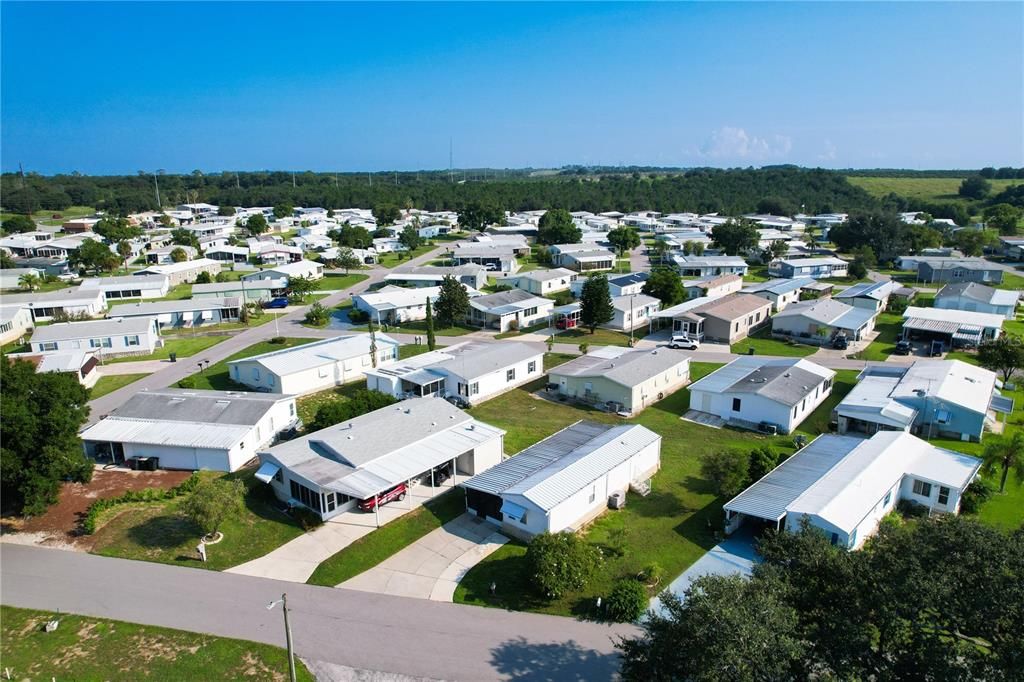 Aerial of the home and neighbors