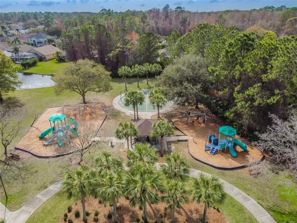 Beautiful park with playground, pickle ball & basketball courts