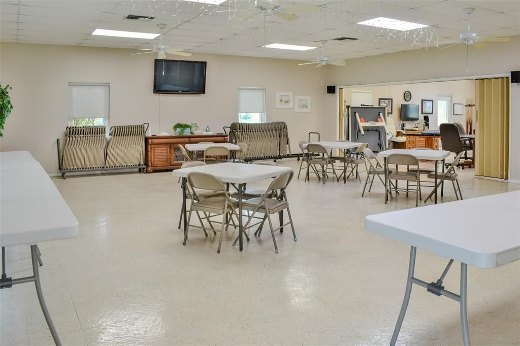 The community building offers a large recreational center perfect for activities such including bingo,and much more.  Check the activity calendar for dates and times in this active community.