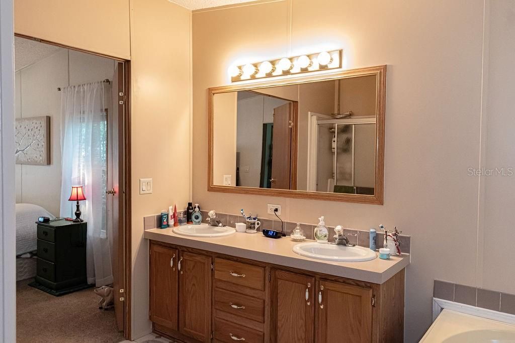 Master bath with his & hers sink