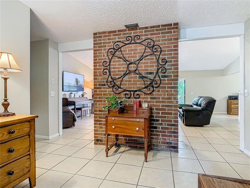 Entry way with fireplace