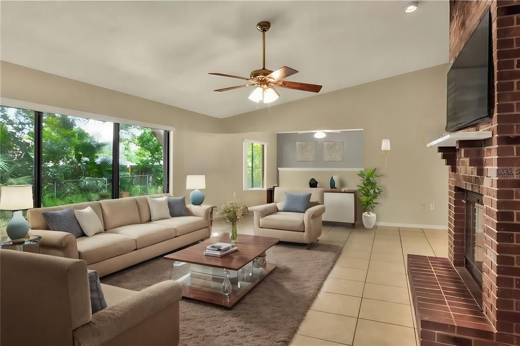 virtually staged living room