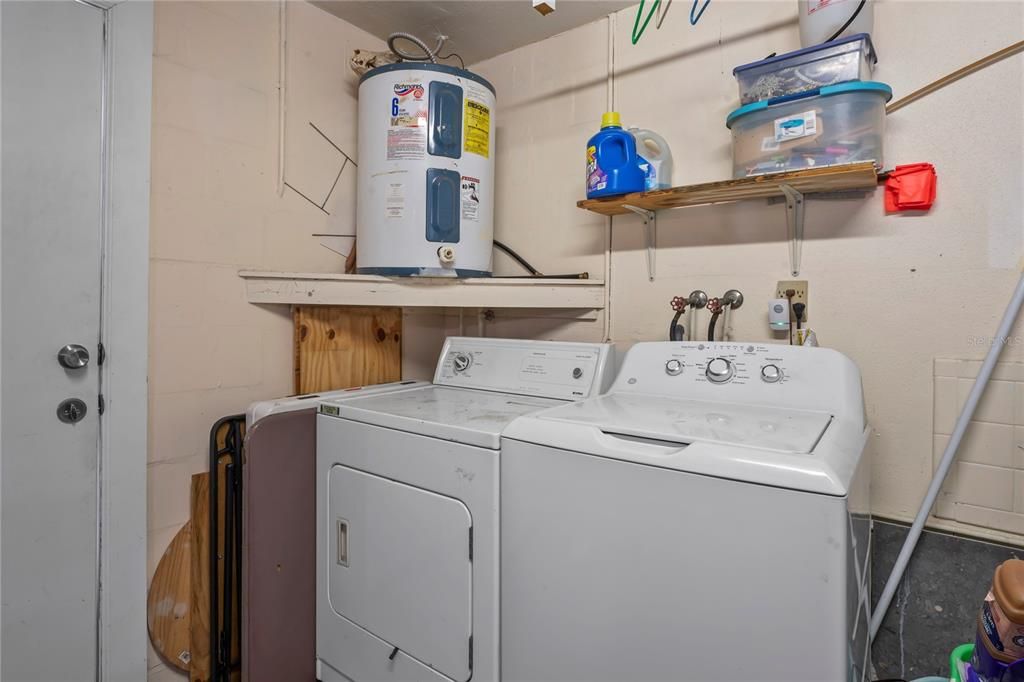 Garage laundry area in garage