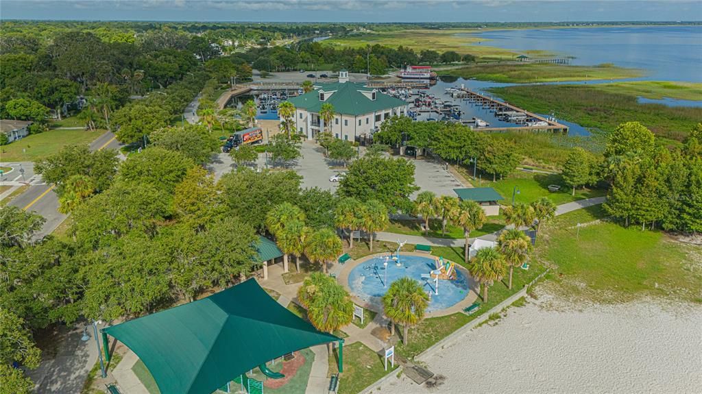 Saint Cloud lakefront park 6 blocks North. Children's splash pad and playground, Beachfront with volleyball, 2 mile walking trail, Crabby Bills Waterfront restaurant and bar, marina and public boat ramp.