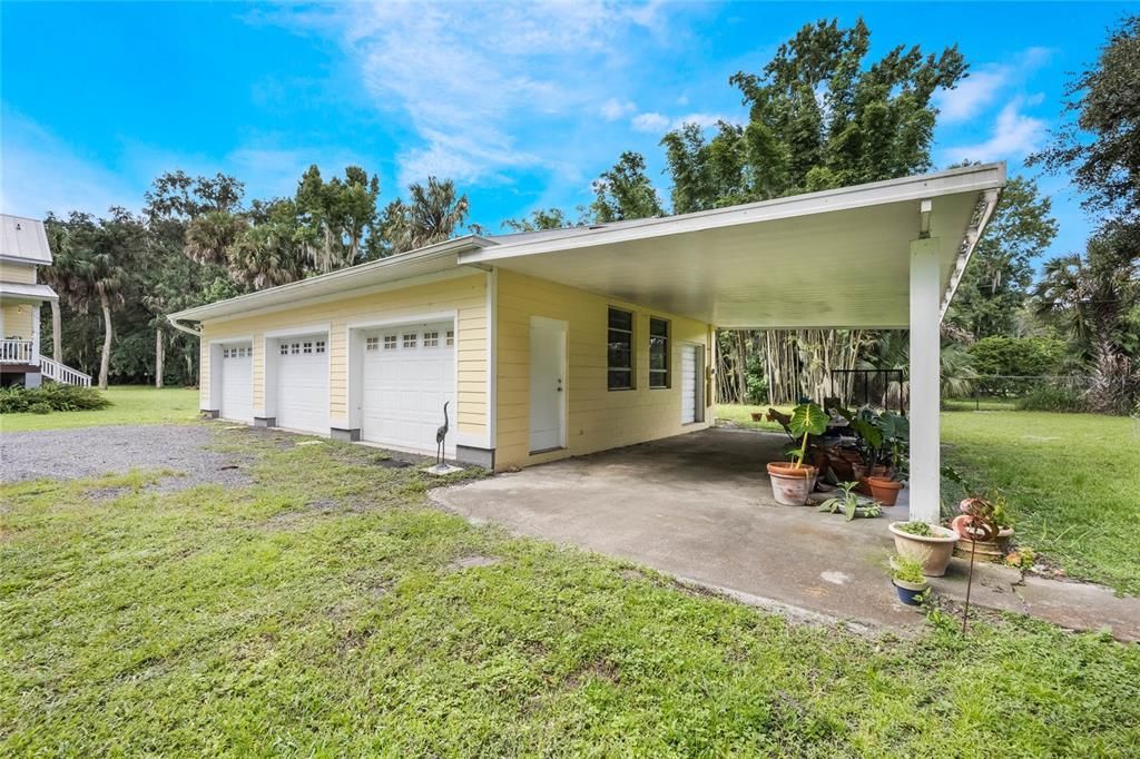 Detached Garage and Carport