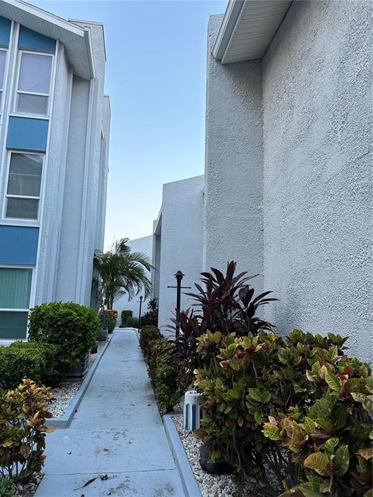 Walkway to condo.