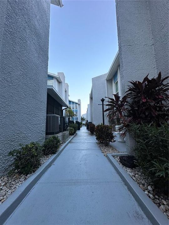 Walkway to condo.