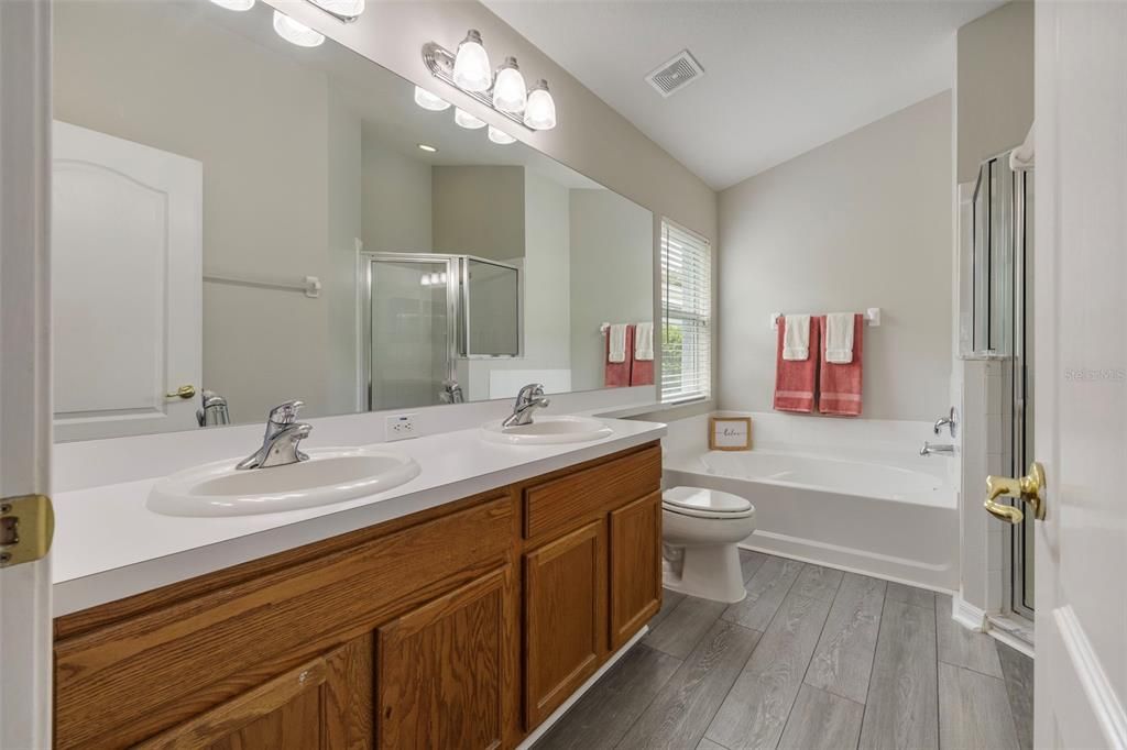 Primary Bathroom with Separate Tub and Shower