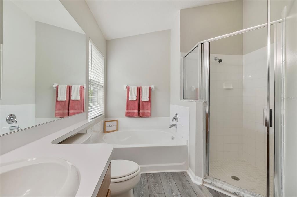 Primary Bathroom with Separate Tub and Shower