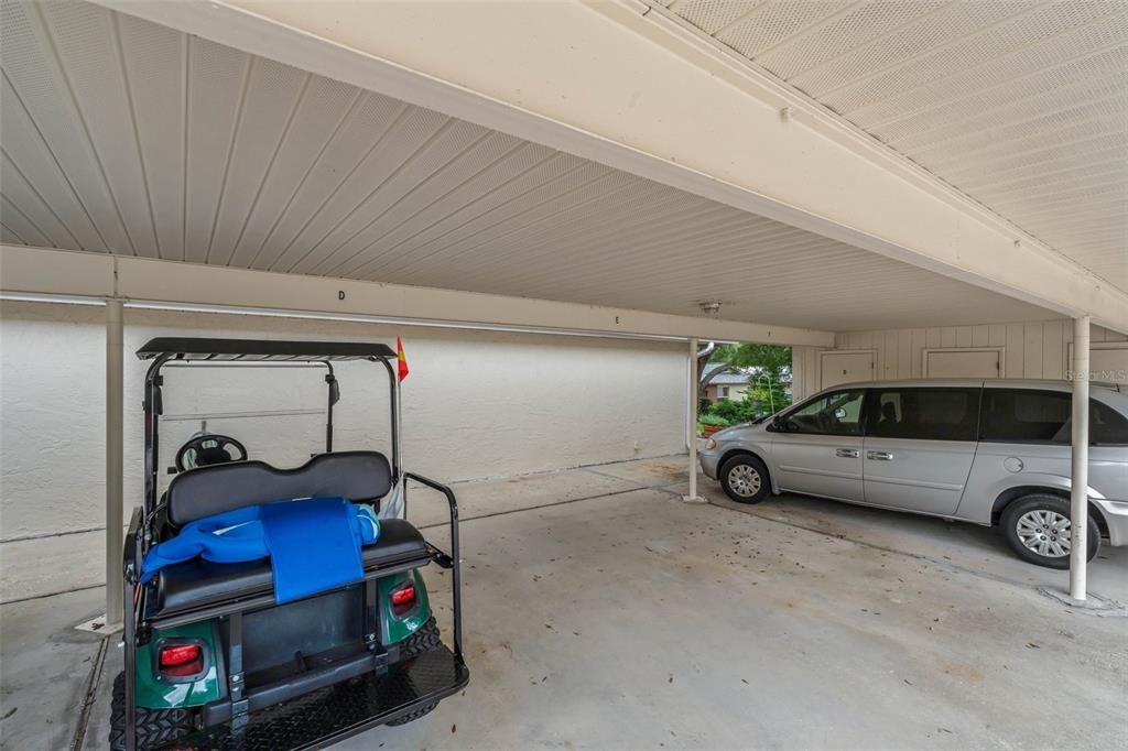 Oversize carport for vehicle & golf cart with additional guest parking~