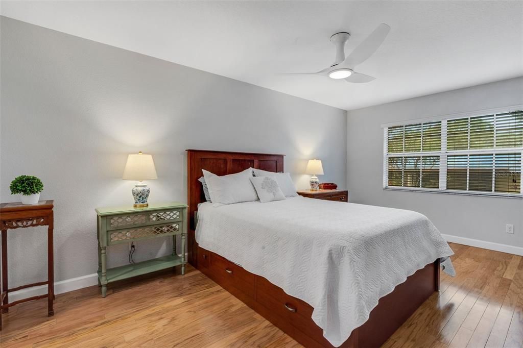 Spacious master suite privately located at the back of the home~