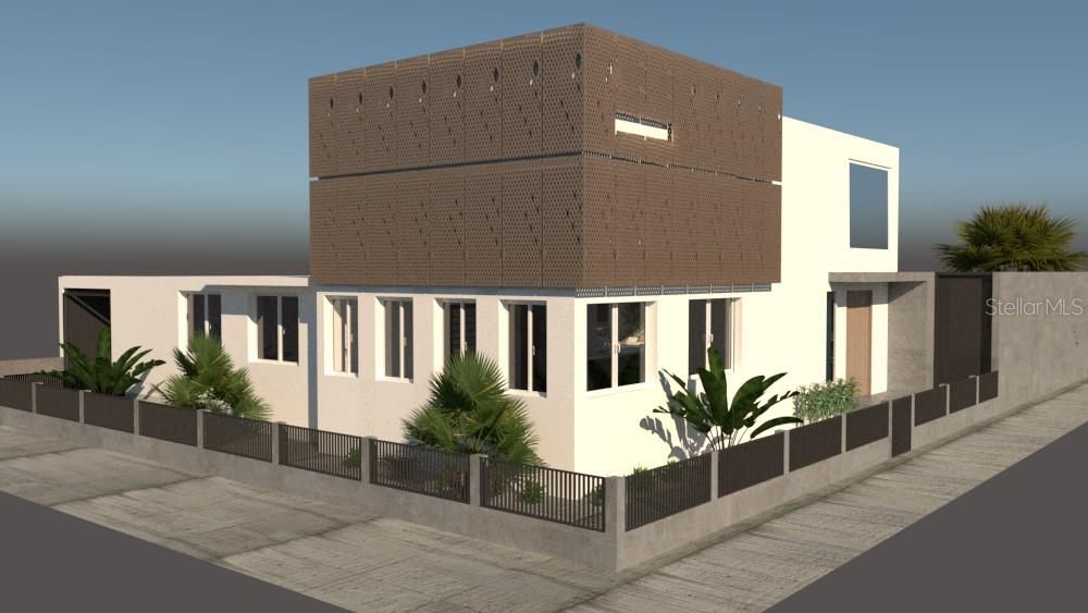 Virtual Mock Up of proposed design for the facade