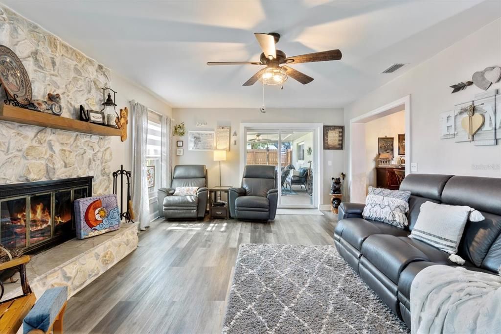 Family Room w/ Slider to the Covered, Screened Rear Porch