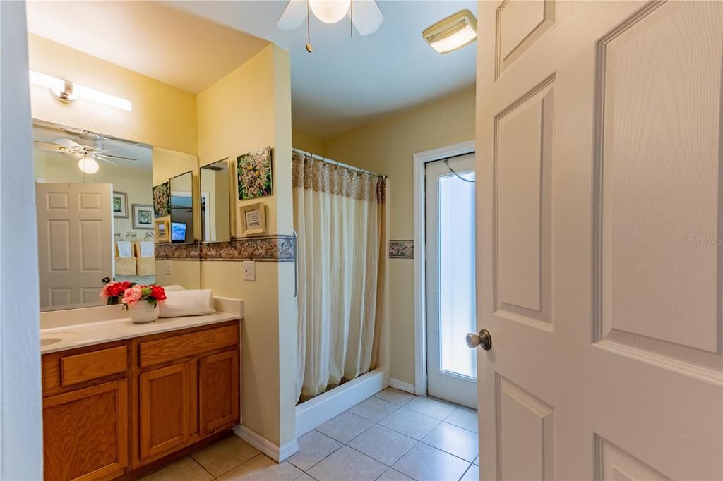 Primary bathroom with stand alone shower