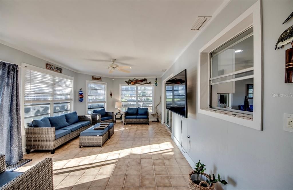 Sunroom overlooking the waterway