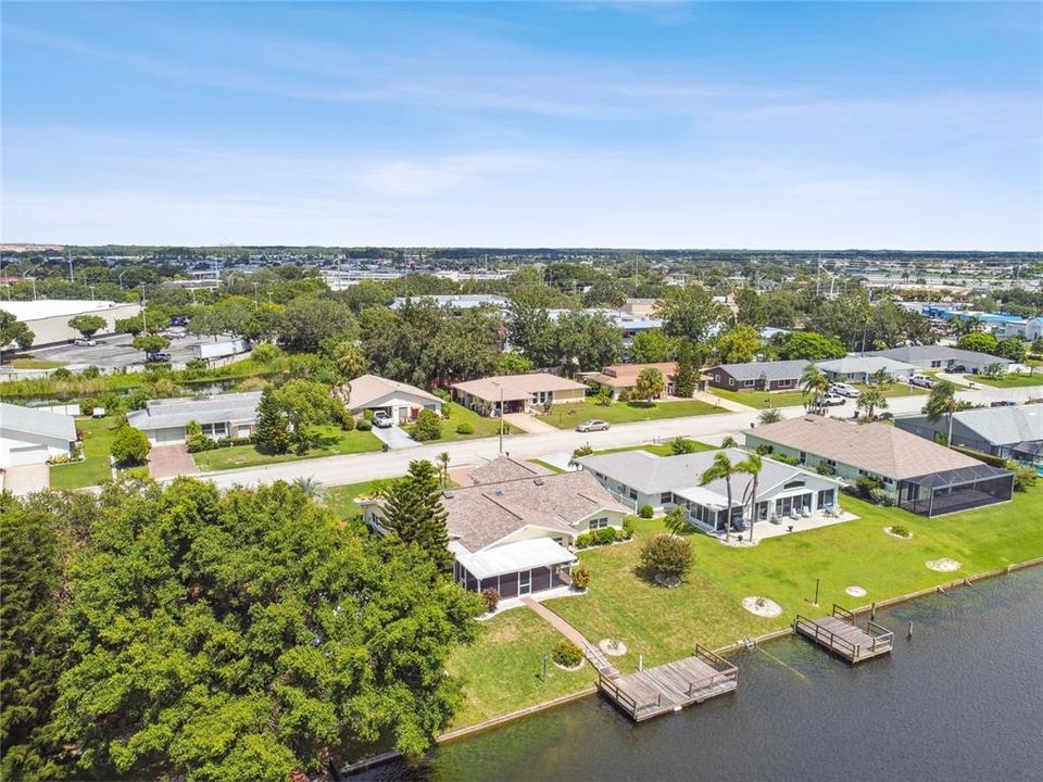 Aerial of the back of the home.